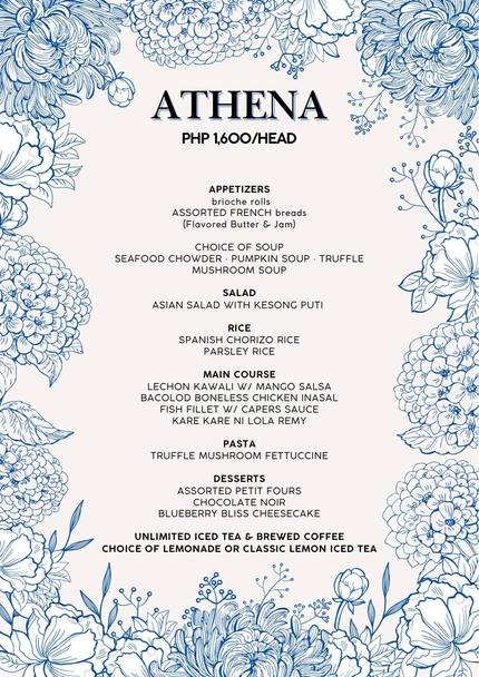 Athena — Privè by Illo's catering menu page