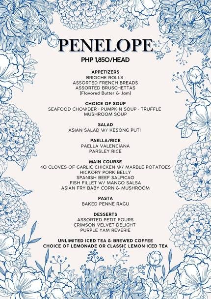 Penelope — Privè by Illo's catering menu page