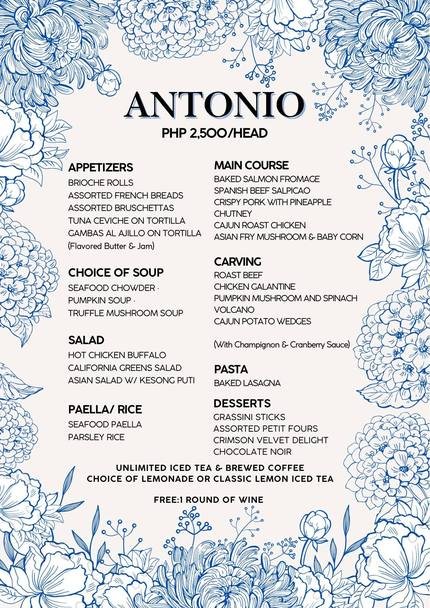 Antonio — Privè by Illo's catering menu page