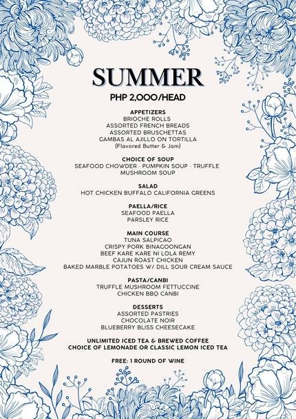 Summer — Privè by Illo's catering menu page