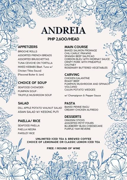 Andreia — Privè by Illo's catering menu page
